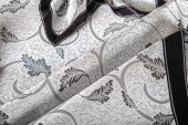 Finezza Aurora Jakar Kumaş Gümüş Siyah Sofra Tk. 8 Kşl. 160x230 cm 17 Prç - 1267 - 4