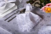 Finezza Duygu Jakar Kumaş Beyaz Sofra Tk. 8 Kşl. 160x230 cm 17 Prç.  - 1268 - 5