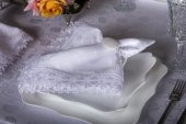 Finezza Duygu Jakar Kumaş Beyaz Sofra Tk. 8 Kşl. 160x230 cm 17 Prç.  - 1268 - 6