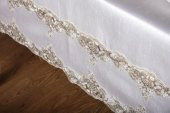 Finezza Melek Güpürlü Bambu Kumaş Krem Sofra Tk. 8 Kşl. 160x230 17 Prç. - 1269 - 6