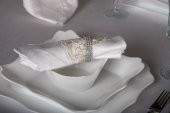 Finezza Melek Güpürlü Bambu Kumaş Krem Sofra Tk. 8 Kşl. 160x230 17 Prç. - 1269 - 8