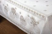 Finezza Nilüfer Lüx Jakar Kumaş Taş Rengi Masa Örtüsü 160x320 cm  - 1270 - 3
