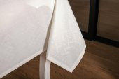 Finezza Ezgi Lüx Jakar Polycotton Krem Kumaş Masa Örtüsü 160x350 cm - 1272 - 2