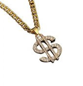 Hip Hop Rap Thug Life Gangster Sarı Dolar Kolye Zinciri - 3