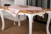 Finezza Belda Kadife Nakışlı Runnerlı Pudra Salon Takımı 5 Parça - 1273 - 4