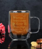 Perotti Çift Cidarlı Pero Coffee Menü Cam Bardak Kupa 300ml 13782 - 2