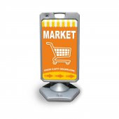 Market   Reklam ve Yönlendirme Uyari Dubasi A Tabela Gri - 1