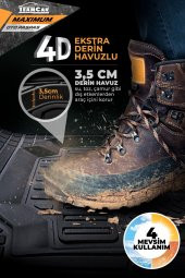 Maximum 4D Universal Havuzlu Paspas 5 Parça 1.Sınıf SİYAH - 5