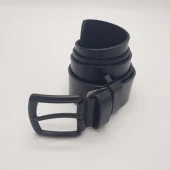 Siyah Tokalı Sade Kaliteli Deri Siyah Renk Spor Kot Kemeri - 2