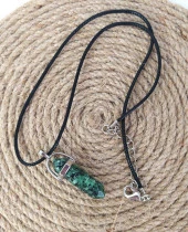 Kolye Çakra Doğal Serpantin Yılan Taşı Çivi Kolye Takı Bijuteri Aksesuar - 1