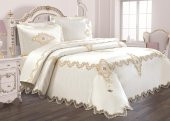 Finezza Hera Polyester Pamuk Krem Pike Takımı Çift Kişilik 6 Parça  - 1280 - 1