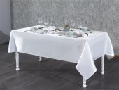 Finezza Kristal Monoray Kumaş Beyaz Sofra Takımı 8 Kişilik 160x220 17Prç.- 1282 - 1