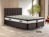 Niron King Yatak Seti 160x200 Çift Kişilik Yatak Baza Başlık Takımı Füme - 1