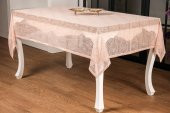 Finezza Ayçiçeği Lüx Raşel Dantel Pembe Masa Örtüsü 155x220 cm  - 1284 - 1