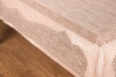 Finezza Ayçiçeği Lüx Raşel Dantel Pembe Masa Örtüsü 155x220 cm  - 1284 - 4