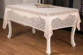 Finezza Çiçek Lüx Raşel Dantel Krem Masa Örtüsü 155x220 cm  - 1285 - 2
