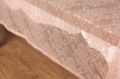 Finezza Damask Lüx Raşel Dantel Pembe Masa Örtüsü 155x220 cm  - 1286 thumbnail 3