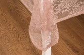 Finezza Damask Lüx Raşel Dantel Pembe Masa Örtüsü 155x220 cm  - 1286 thumbnail 5