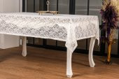 Finezza Gül Lüx Raşel Dantel Krem Masa Örtüsü 155x220 cm  - 1287 - 3