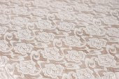 Finezza Gül Lüx Raşel Dantel Krem Masa Örtüsü 155x220 cm  - 1287 - 7