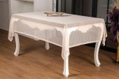 Finezza Kardelen Lüx Raşel Dantel Bej Masa Örtüsü 155x220 cm  - 1288 - 1