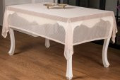 Finezza Kardelen Lüx Raşel Dantel Bej Masa Örtüsü 155x220 cm  - 1288 - 2