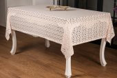 Finezza Lilyum Lüx Raşel Dantel Bej Masa Örtüsü 155x220 cm  - 1290 - 2