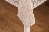 Finezza Lilyum Lüx Raşel Dantel Bej Masa Örtüsü 155x220 cm  - 1290 - 4