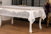 Finezza Orkide Lüx Raşel Dantel Krem Masa Örtüsü 155x220 cm  - 1291 - 3