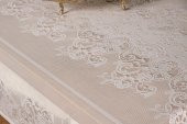 Finezza Orkide Lüx Raşel Dantel Krem Masa Örtüsü 155x220 cm  - 1291 - 8