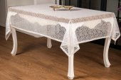 Finezza Şal Lüx Raşel Dantel Krem Masa Örtüsü 155x220 cm  - 1292 - 2