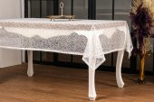Finezza Şal Lüx Raşel Dantel Krem Masa Örtüsü 155x220 cm  - 1292 - 3