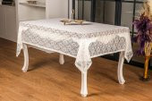 Finezza Yonca Lüx Raşel Dantel Krem Masa Örtüsü 155x220 cm  - 1293 - 1