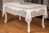 Finezza Yonca Lüx Raşel Dantel Krem Masa Örtüsü 155x220 cm  - 1293 - 2