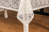 Finezza Yonca Lüx Raşel Dantel Krem Masa Örtüsü 155x220 cm  - 1293 - 3