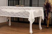 Finezza Yonca Lüx Raşel Dantel Krem Masa Örtüsü 155x220 cm  - 1293 - 5