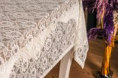 Finezza Yonca Lüx Raşel Dantel Krem Masa Örtüsü 155x220 cm  - 1293 - 6