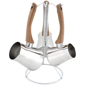 Serenk Definition 2, 3 ve 4 Fincan Kapasiteli 4 Parça Çelik Cezve Seti - 18/10 Paslanmaz Çelik thumbnail 1