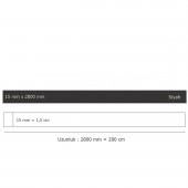 15 mm x 2800 mm Siyah Sibu Aynalı Pleksi Şerit Mobilya Süsü - 1