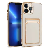 Apple iPhone 12 Pro Max Kılıf Bark Kartlıklı Kenarları Altın Renk thumbnail 2