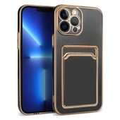 Apple iPhone 12 Pro Max Kılıf Bark Kartlıklı Kenarları Altın Renk thumbnail 3