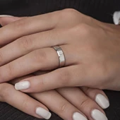 6 mm Bombeli Çatı Modeli Düz Klasik Gümüş Tek Alyans Yüzük - 12