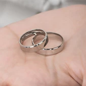 6 mm Bombeli Çatı Modeli Düz Klasik Gümüş Tek Alyans Yüzük - 8