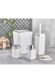 Life Plus 5 Parça Akrilik Metalize Kaplamalı Lüx Banyo Seti Beyaz - 1