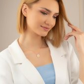 Gümüş Pazarım Mineli Papatya Gümüş Kolye thumbnail 3