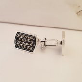 Gümüş Pazarım Köşeli Klasik Gümüş Kol Düğmesi - 2