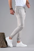 SLİMFİT DAR PAÇA BELİ LASTİKLİ İPLİKLİ LİKRALI JOGGER PANTOLON - 3