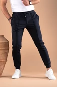 SLİMFİT DAR PAÇA BELİ LASTİKLİ İPLİKLİ LİKRALI JOGGER PANTOLON - 6