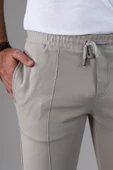 SLİMFİT DAR PAÇA BELİ LASTİKLİ İPLİKLİ LİKRALI JOGGER PANTOLON - 5