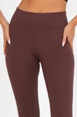 AuraFit ART-4102 Yüksek Bel Fitilli Toparlayıcı İnterlok Beli Kalın Lastikli Kadın Örme Tayt - 7